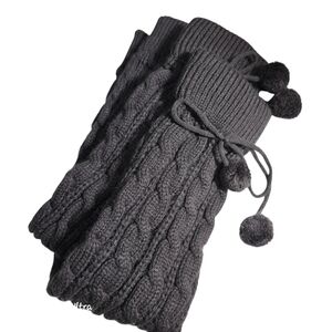 Cozy Knit Leg Warmers with Pom Poms